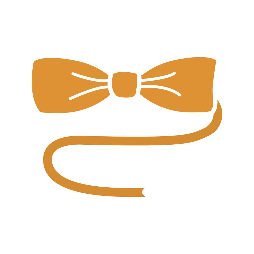 Bow tie glyph color icon. Silhouette symbol on white background with no outline. Negative space. Vector illustration