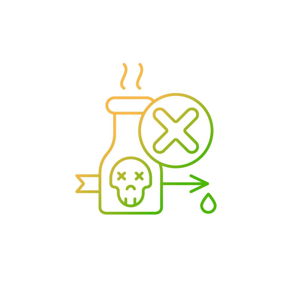 Illegal poison hunting gradient linear vector icon. Prohibit poisonous substances usage. Unlawful predator killing. Thin line color symbol. Modern style pictogram. Vector isolated outline drawing