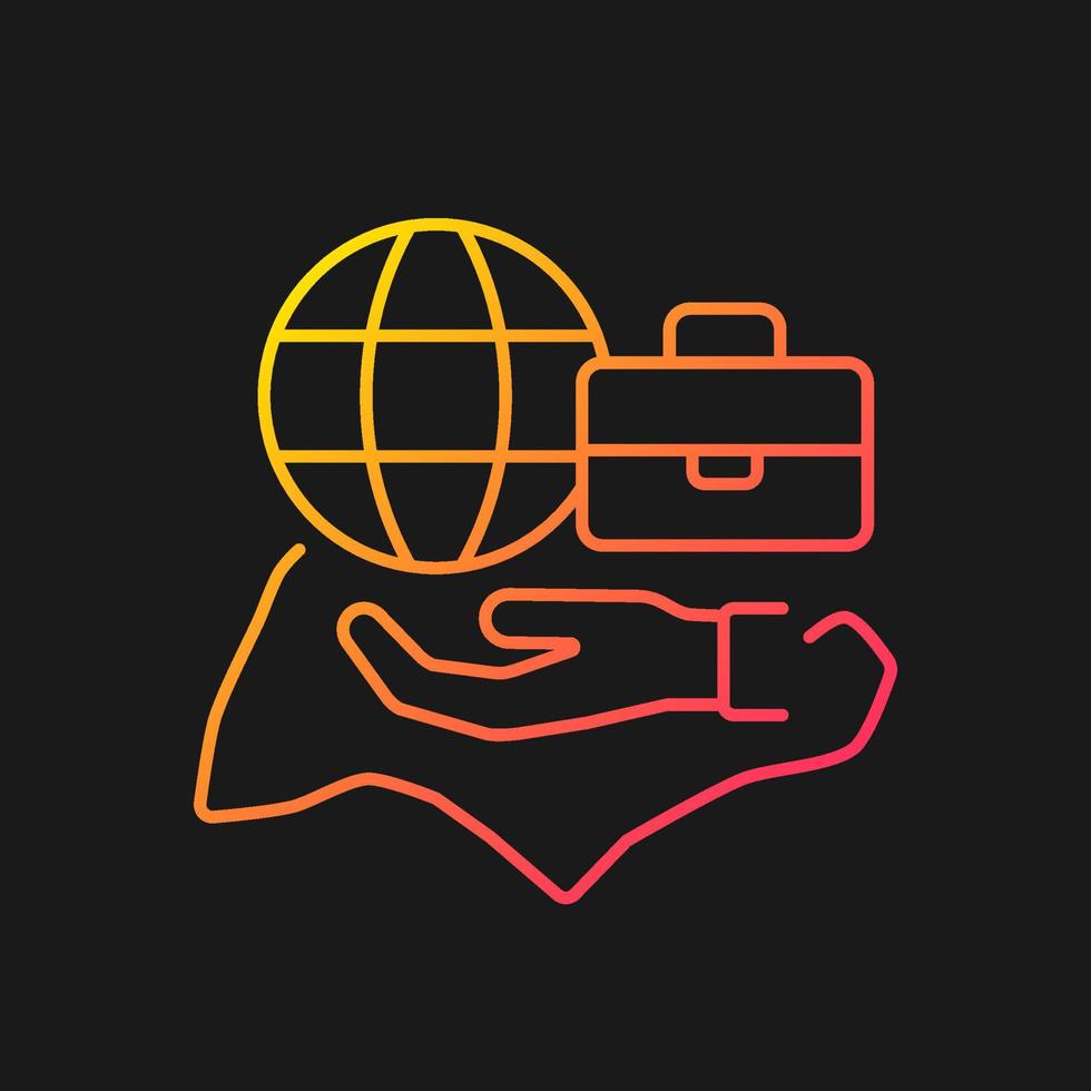 Flexible labor law gradient vector icon for dark theme. Singapore employment act. Flexible work arrangements. Thin line color symbol. Modern style pictogram. Vector isolated outline drawing