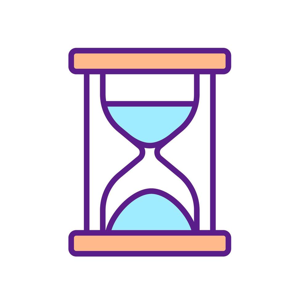 Hourglass RGB color icon. Time duration measurement. Time management. Irreversible sequence. Business scheduling. Symbol with abstract meaning. Isolated vector illustration. Simple filled line drawing