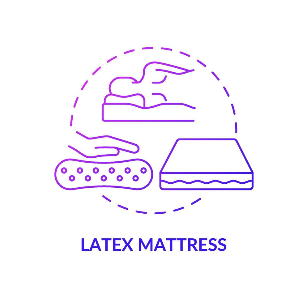 Latex mattress purple gradient concept icon. Common mattress material abstract idea thin line illustration. Springy and elastic pad. Synthetic and rubber latex. Vector isolated outline color drawing