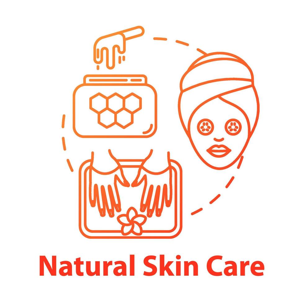 Natural skin care, eco cosmetics concept icon. Organic beauty products, face and body care, spa idea thin line illustration. Vector isolated outline RGB color drawing. Editable stroke
