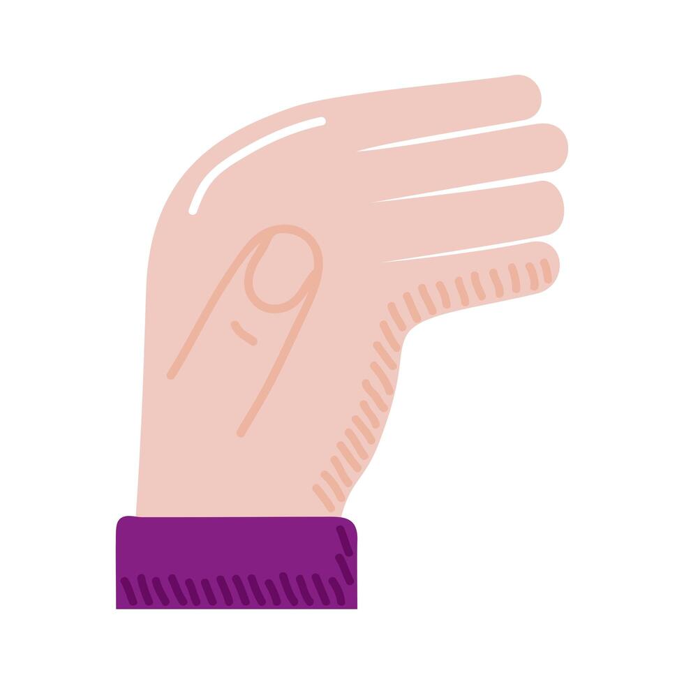 buen icono de mano vector