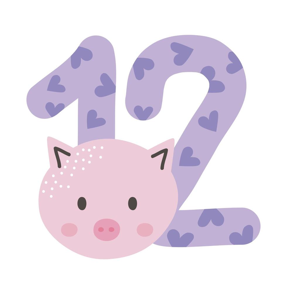 twelve baby month vector