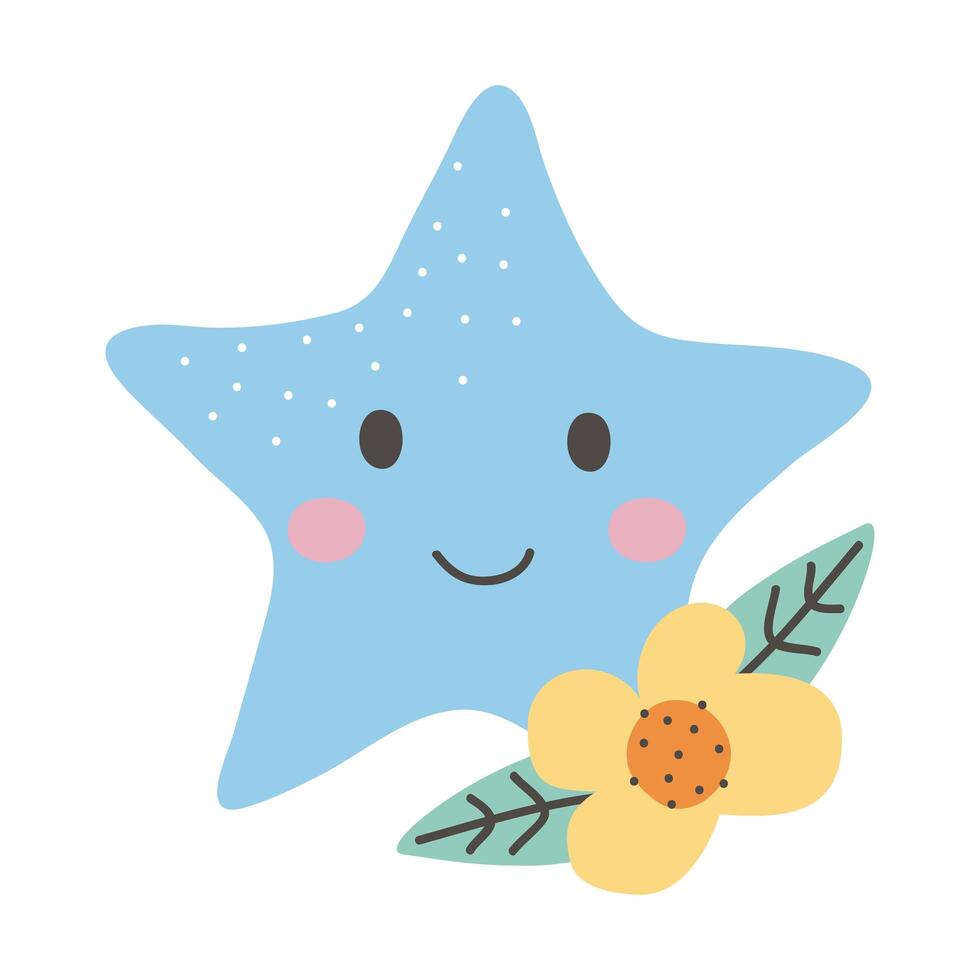 pretty star face vector