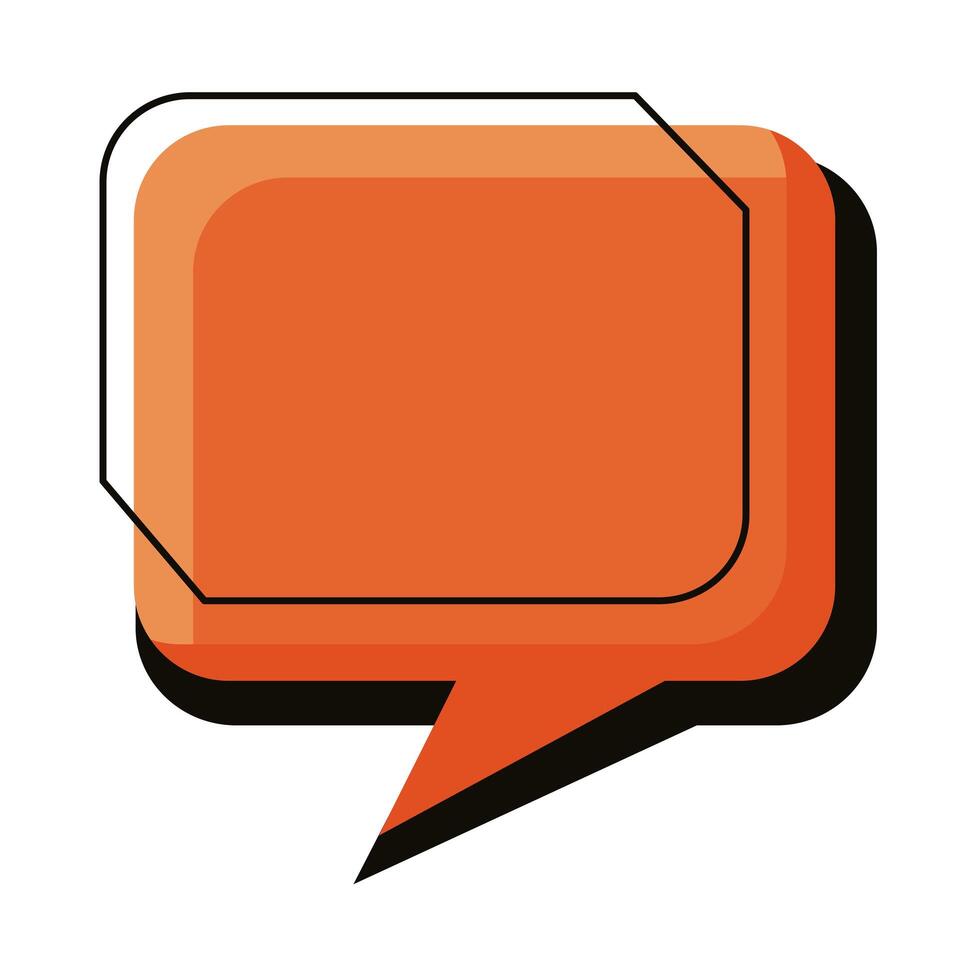 orange text bubble vector
