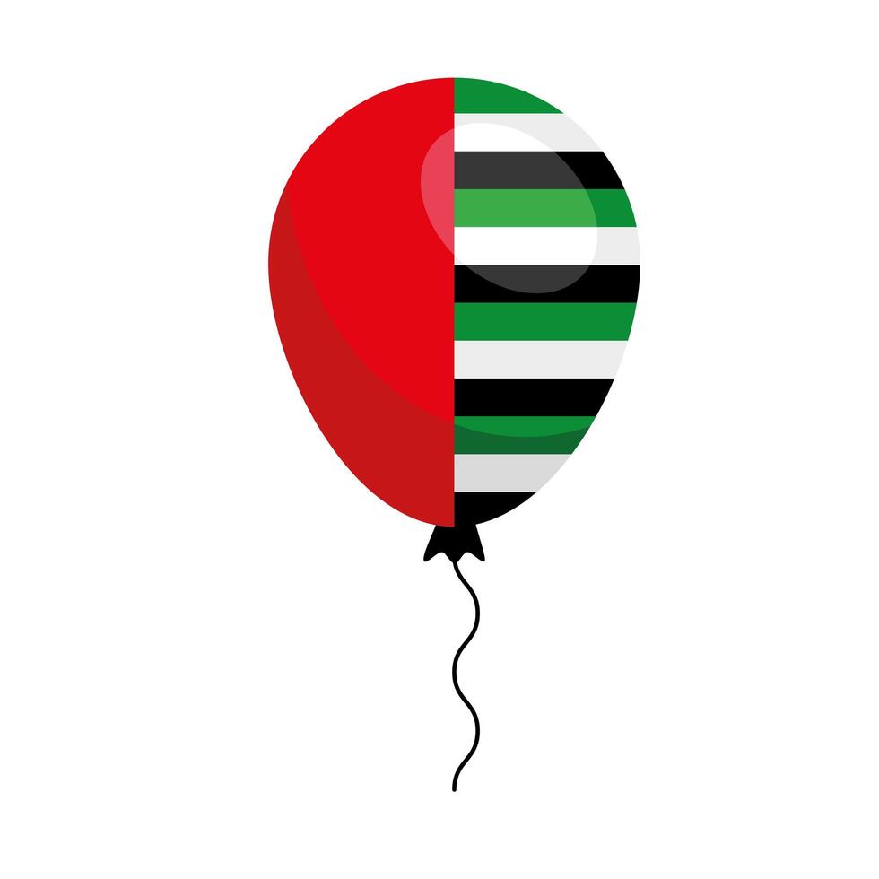 bandera de emiratos árabes unidos en globo de helio vector