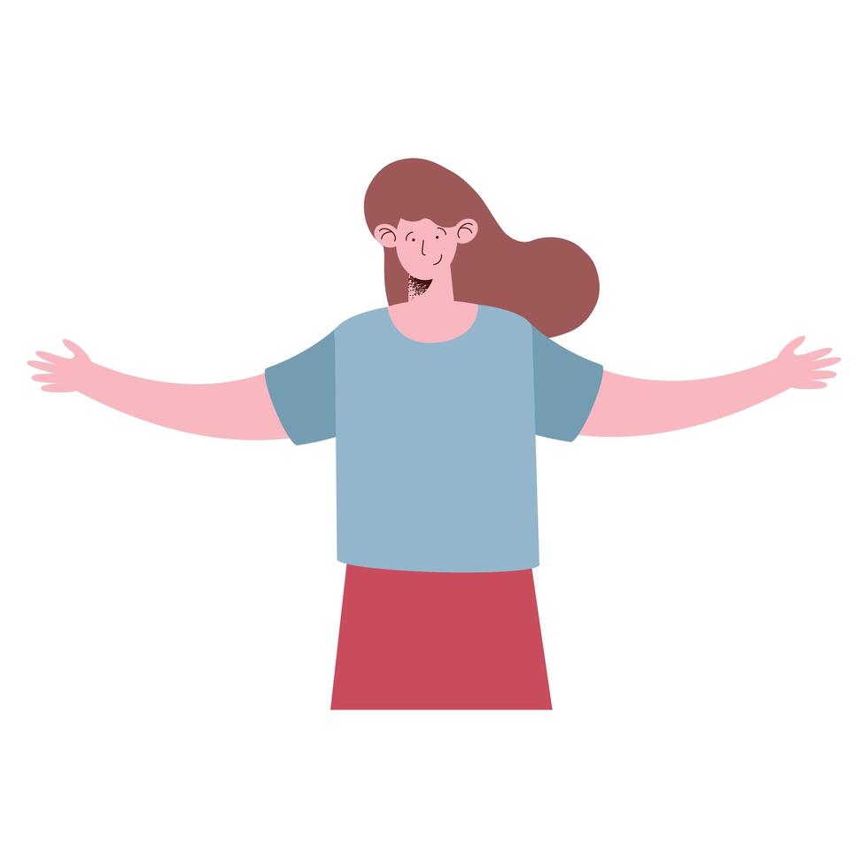 woman with hands open vector