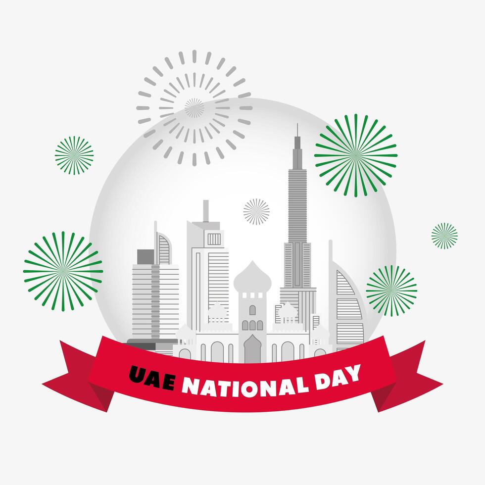 UAE national day postcard vector