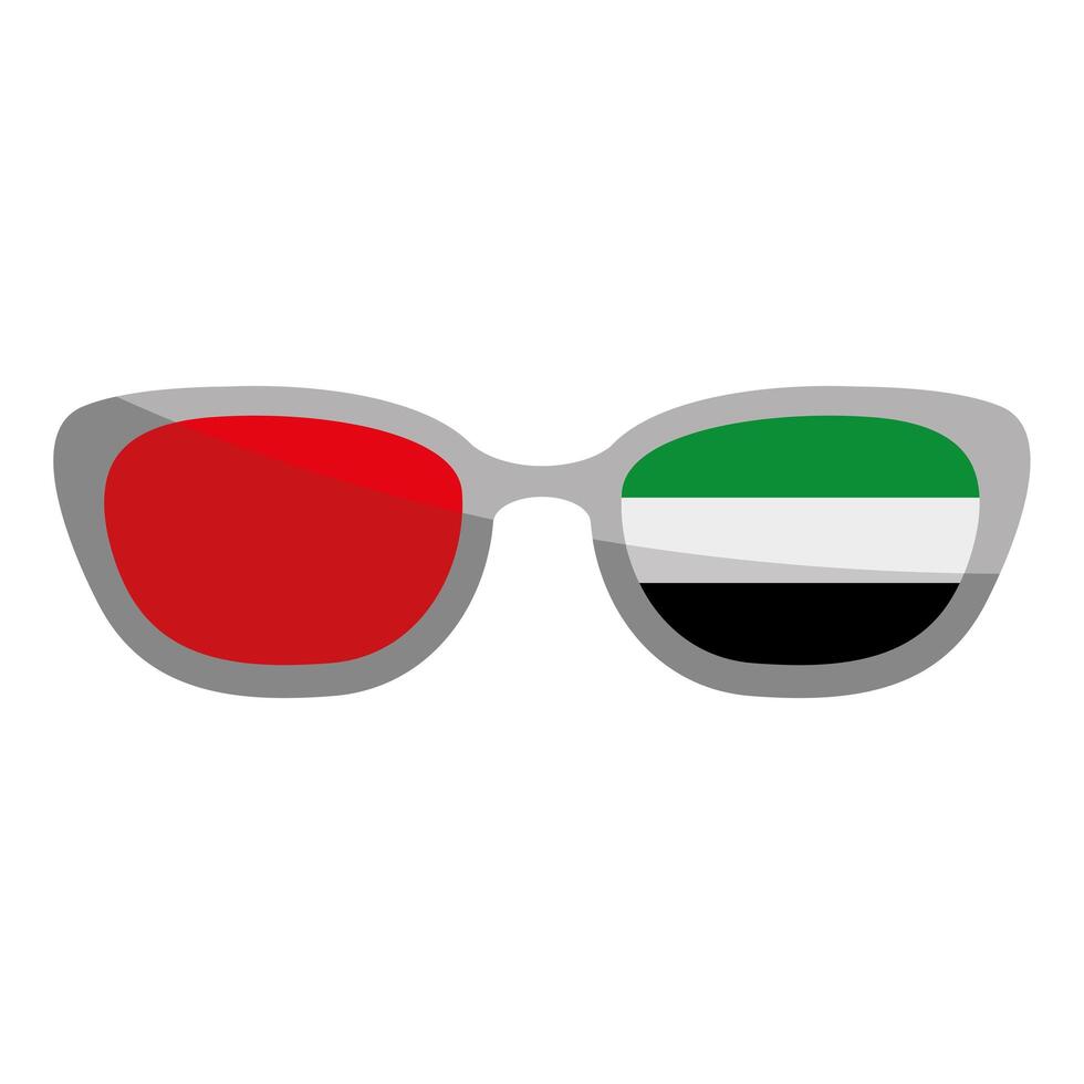 bandera de los emiratos árabes unidos en gafas de sol vector