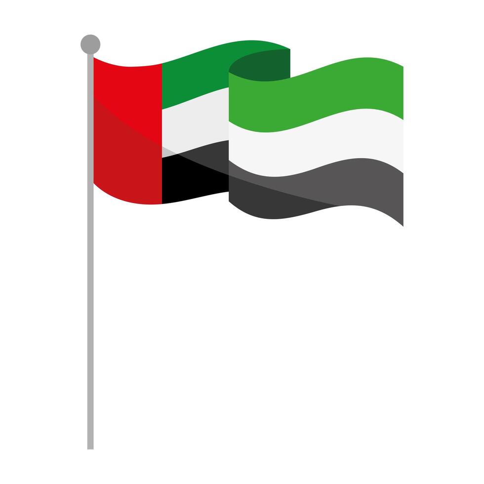 UAE flag in pole vector