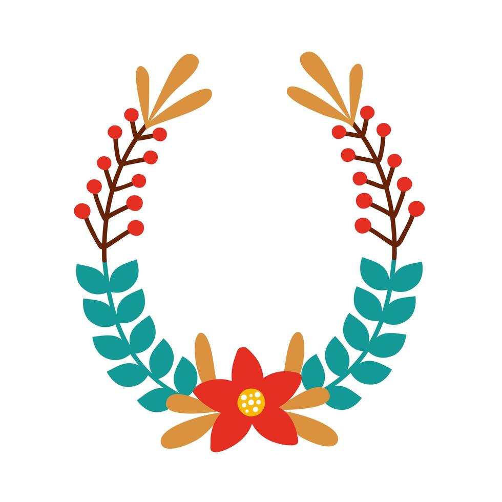 christmas wreath icon vector
