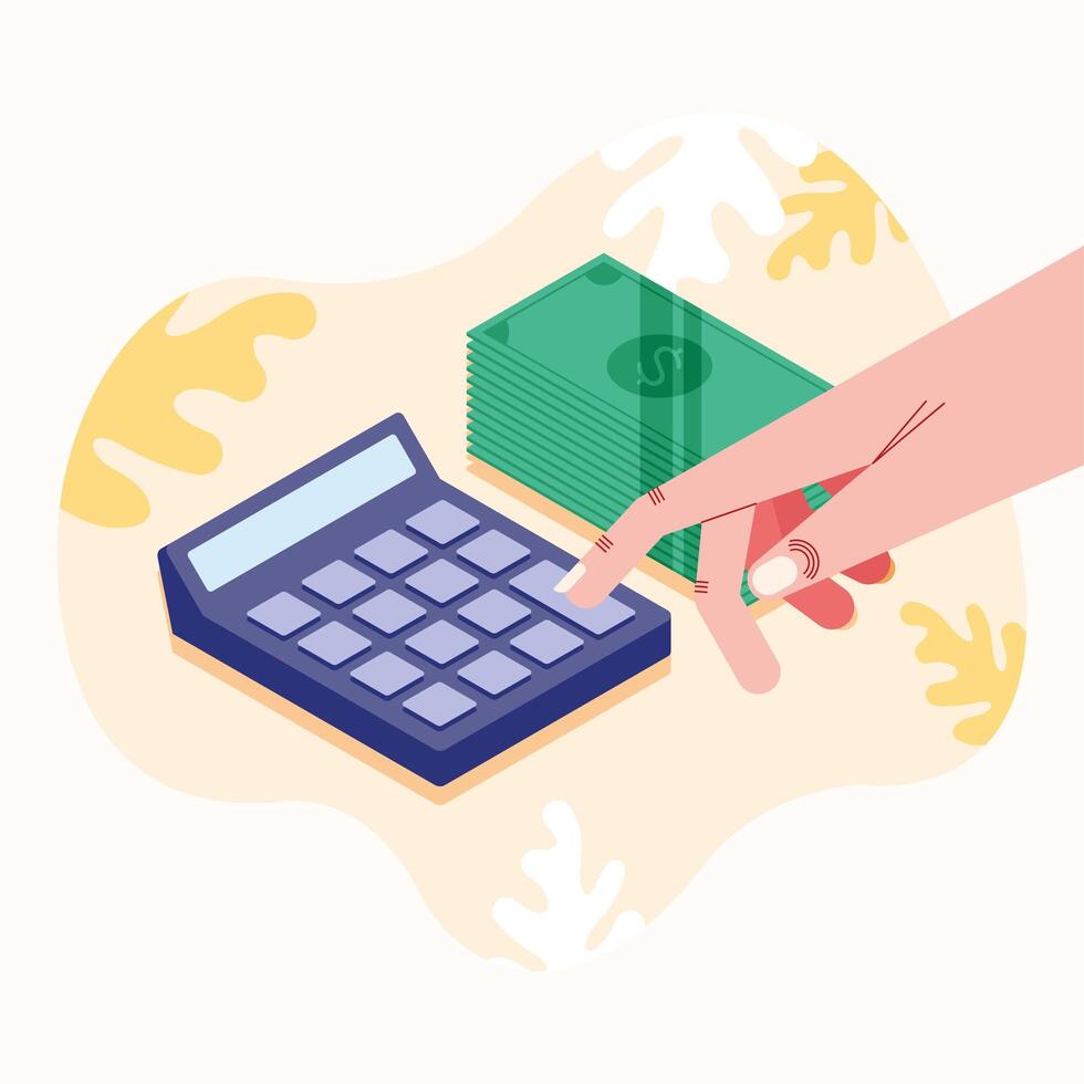 calculator and bills vector