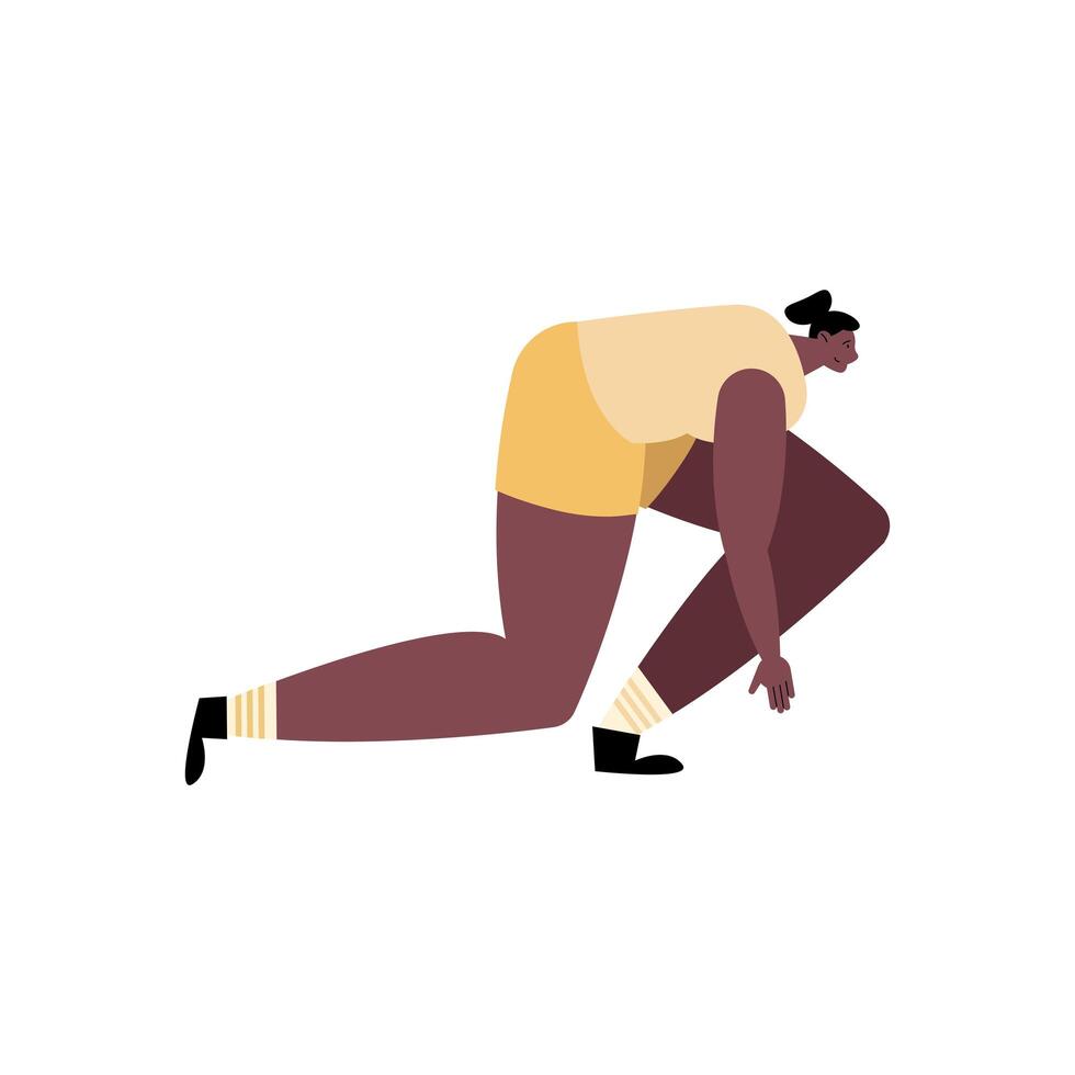 afro woman race position vector