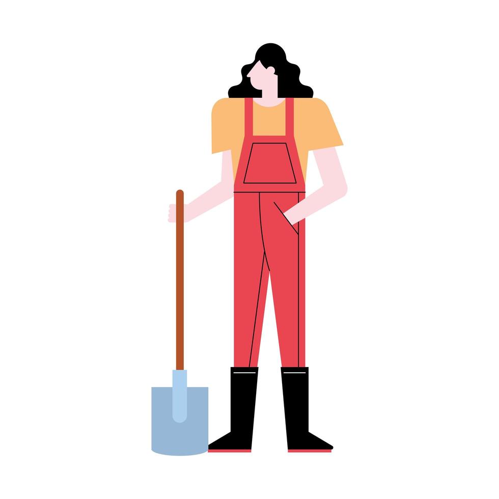 female farmer with shovel vector