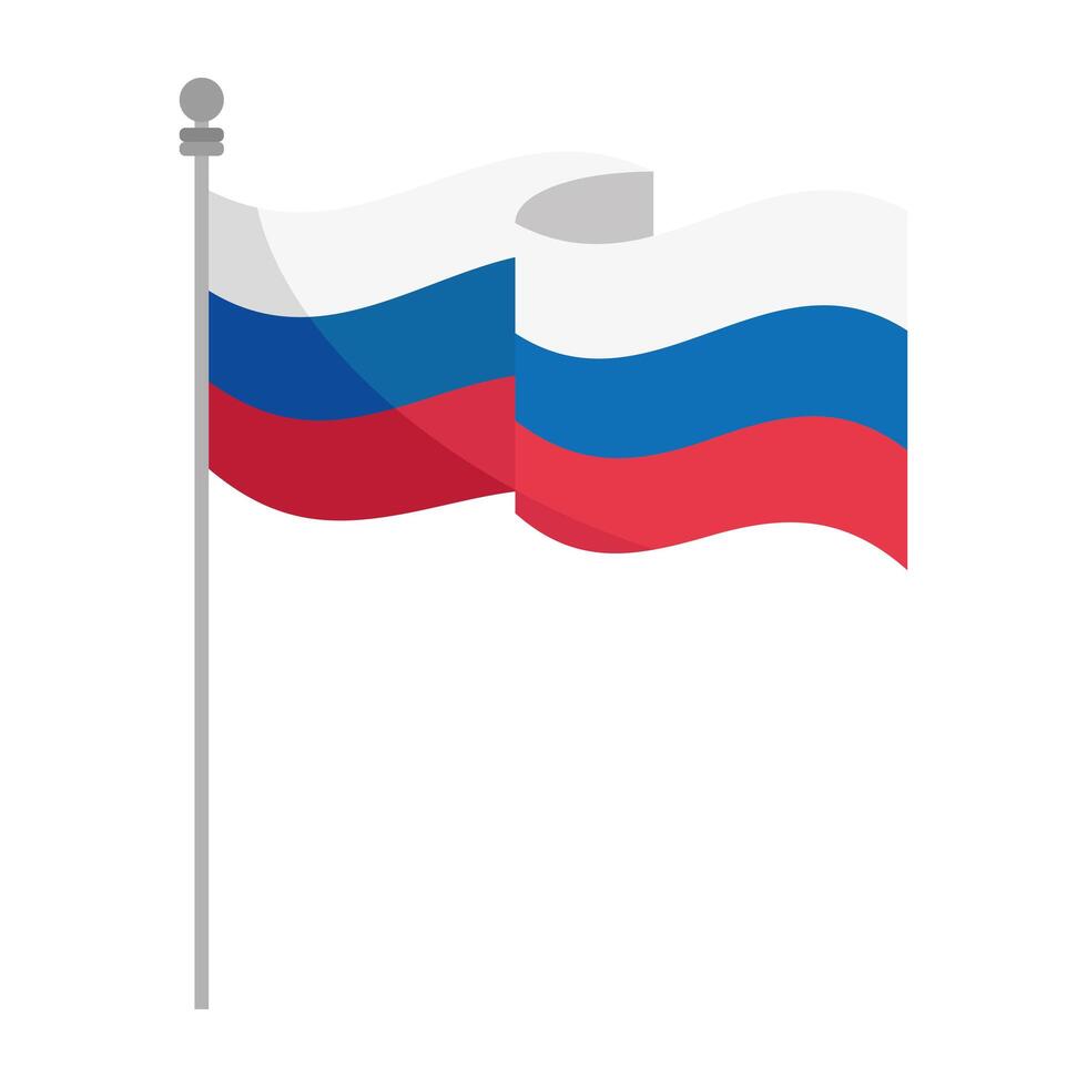 russia flag in pole vector