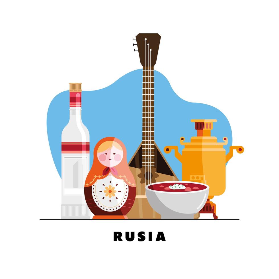 iconos del país de rusia vector