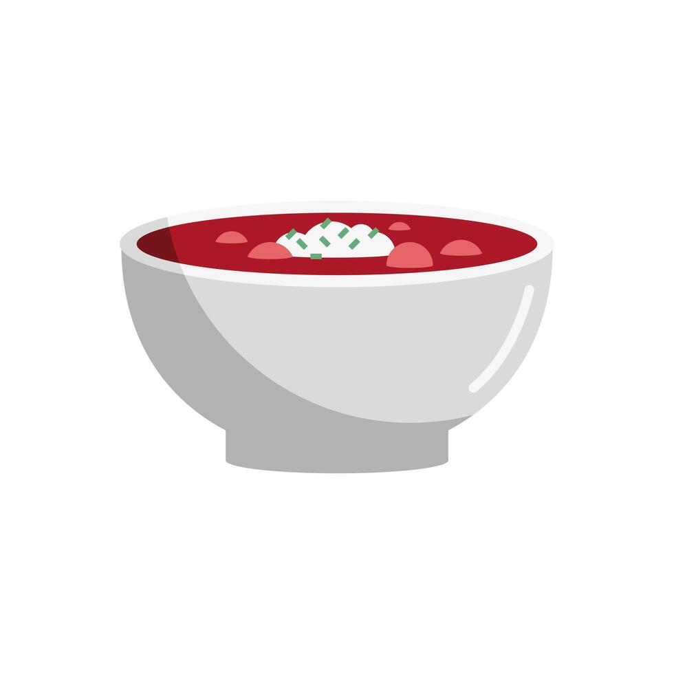 russian borsch traditional food vector