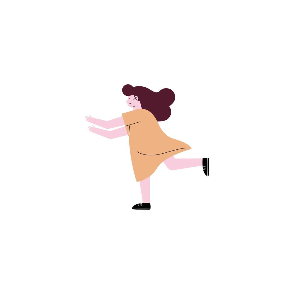 niña corriendo vector