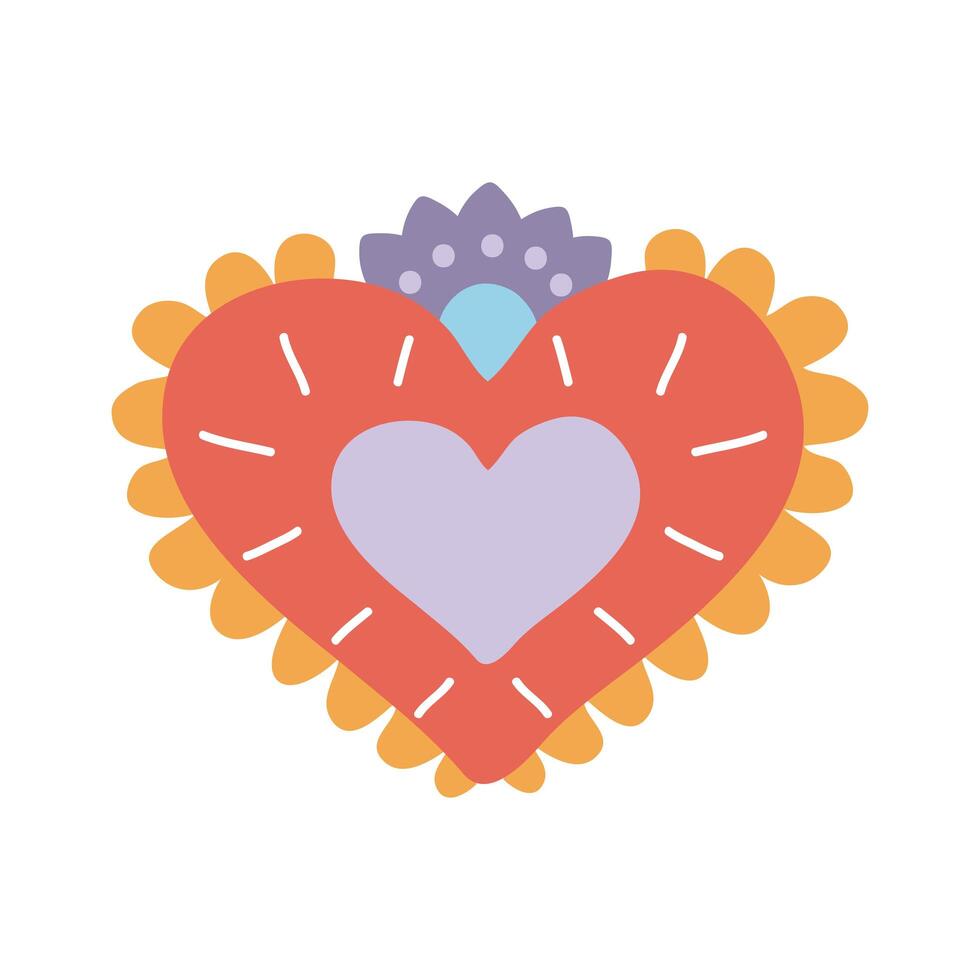 lindo corazón decorado vector