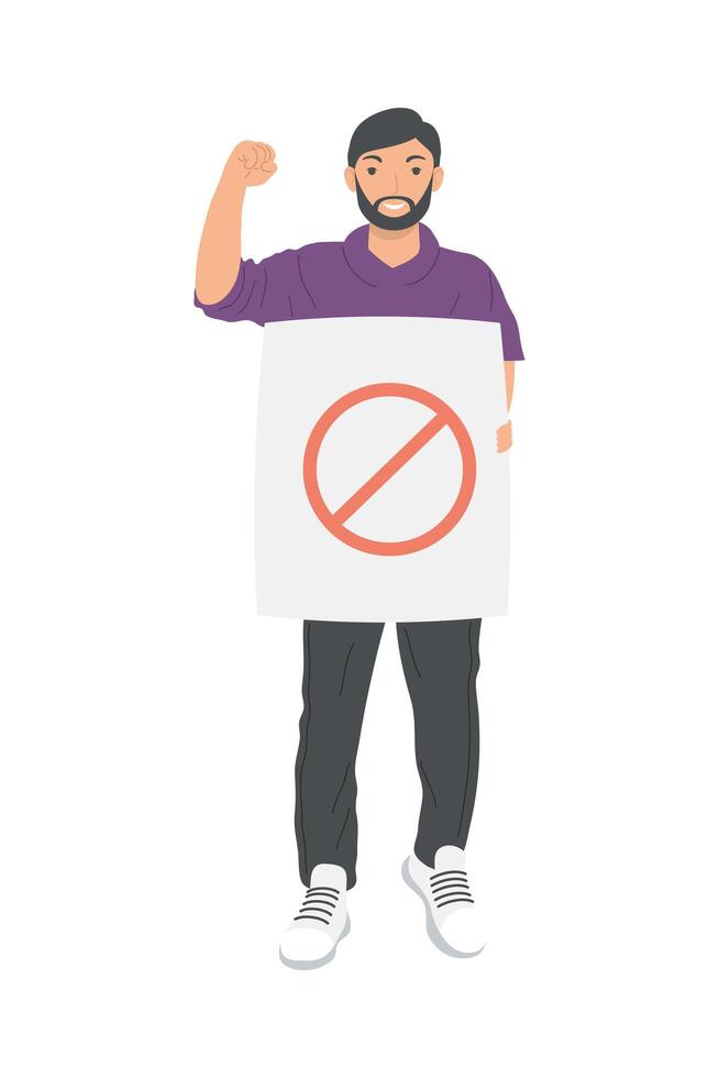 nice male protesting vector