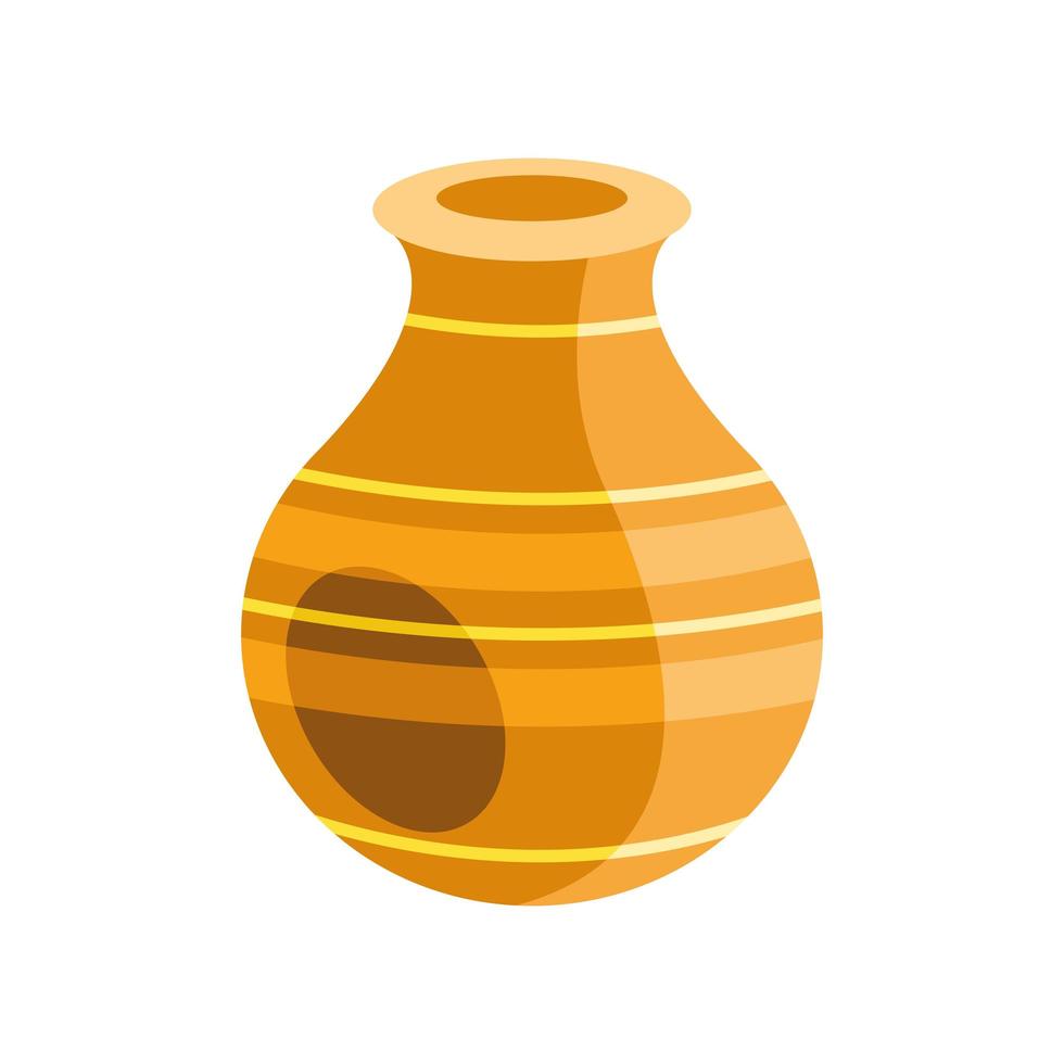 golden ceramic jar vector