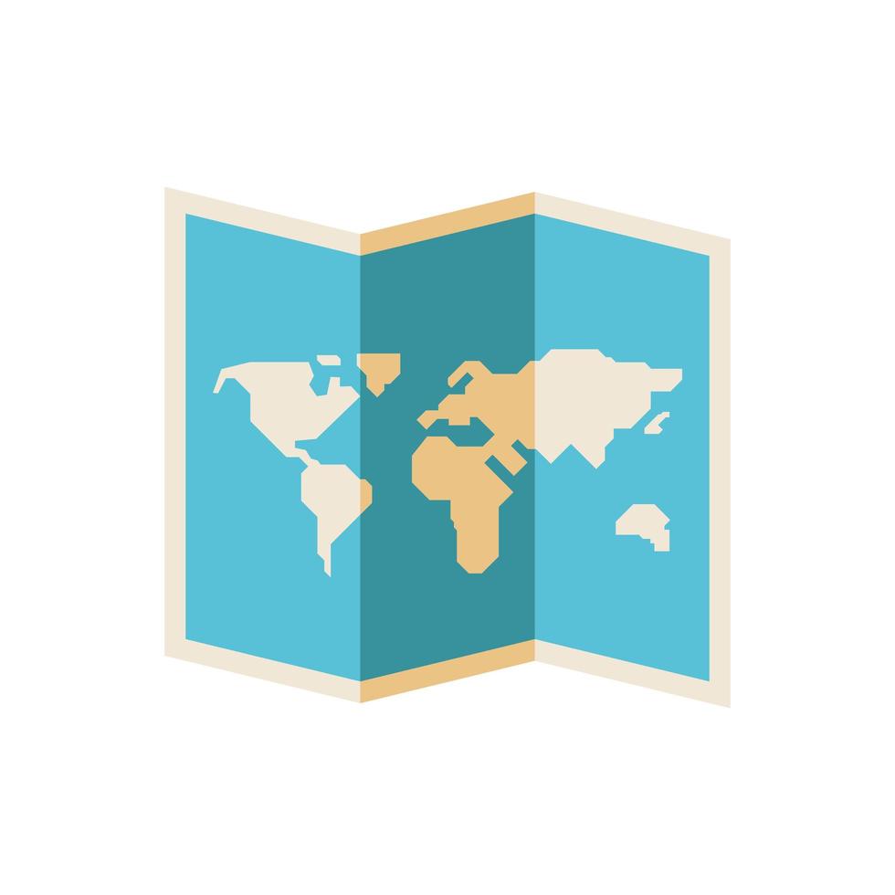 mapa mundial de papel vector