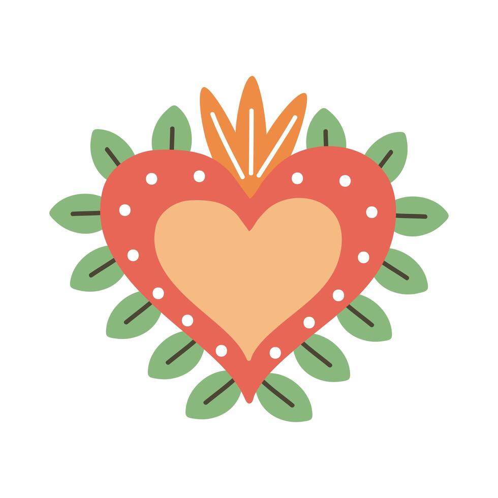 decorated heart design vector