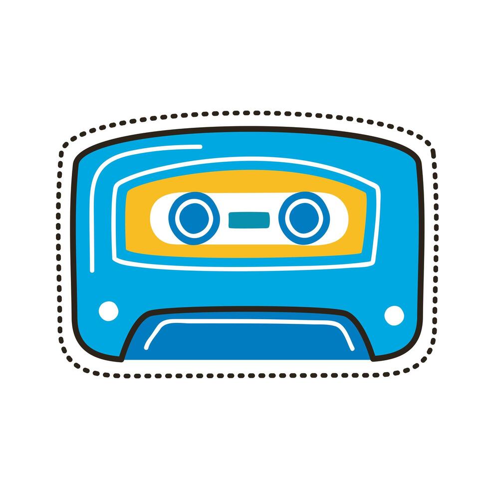 retro cassette patch vector