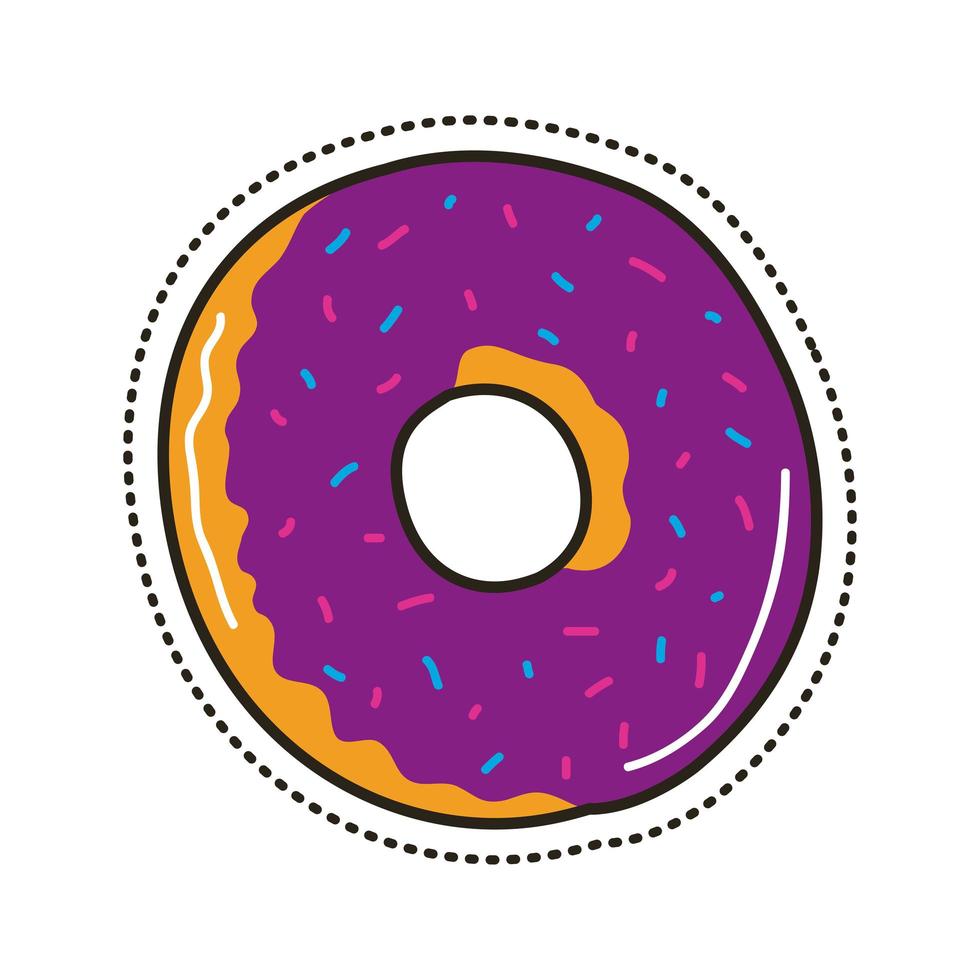 sweet donut patch vector