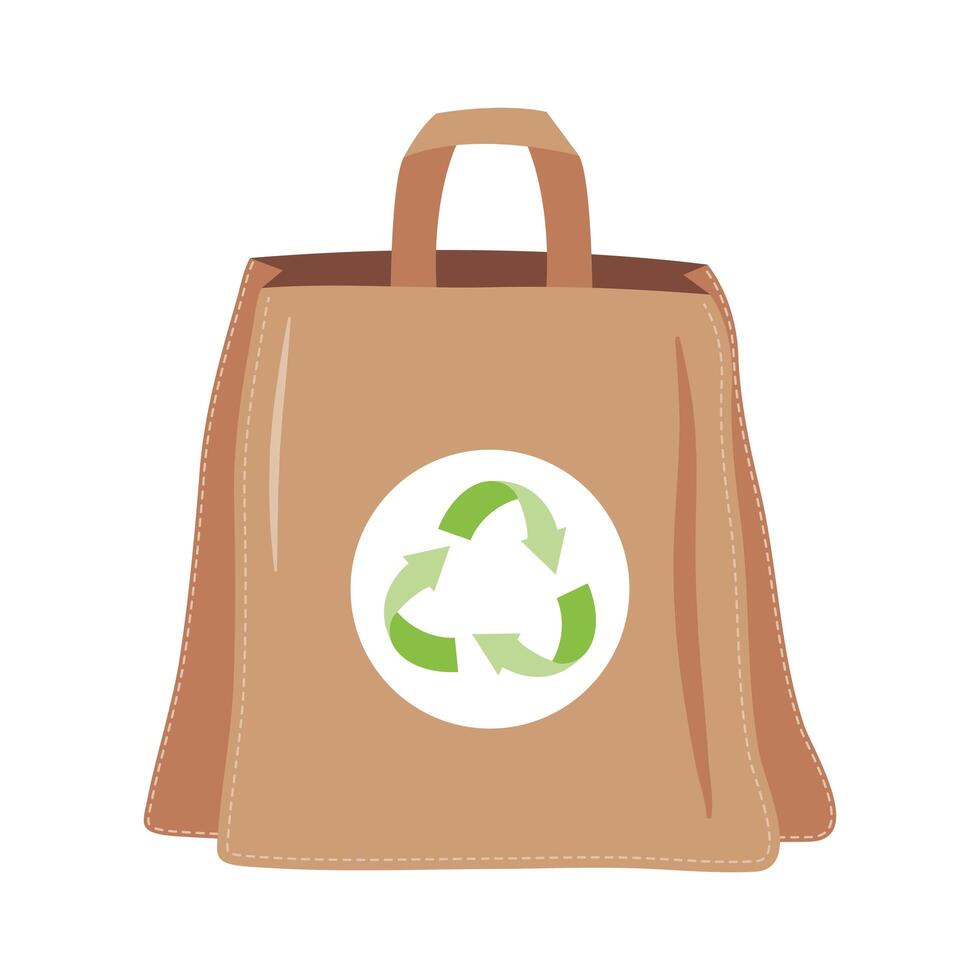 ecology paper shopping bag vector