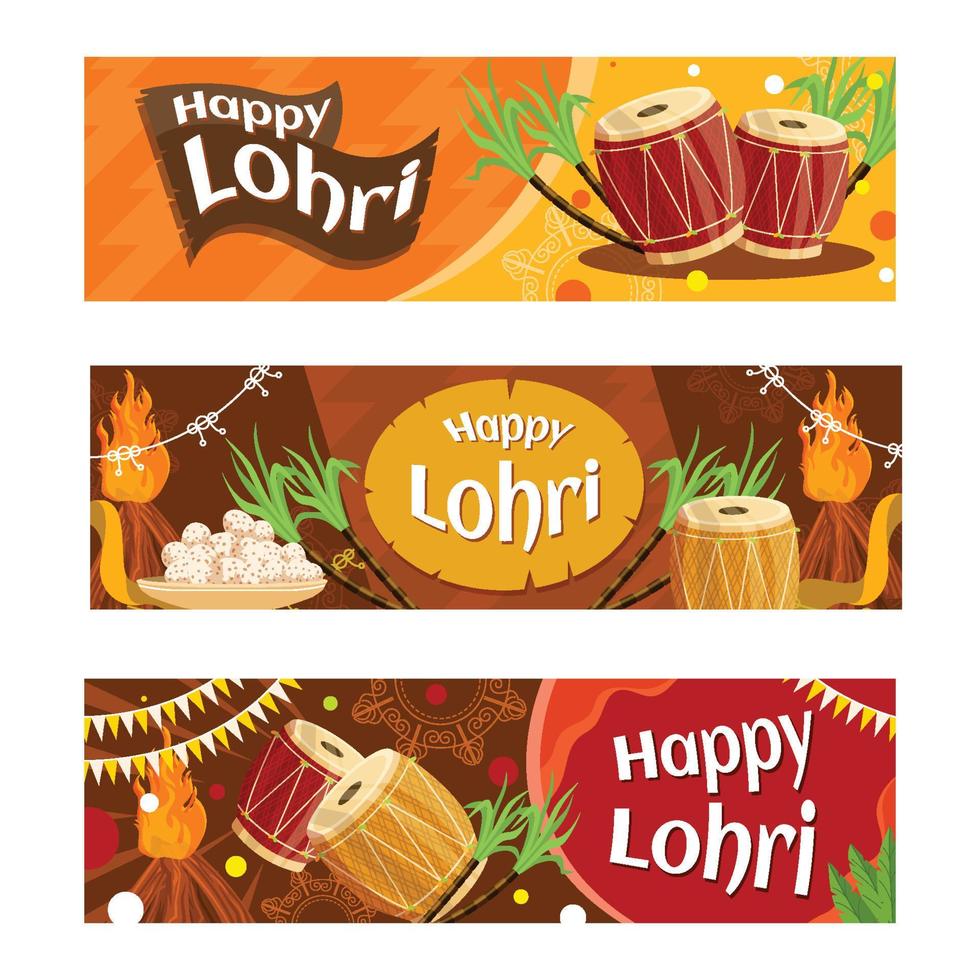 banner de celebración feliz lohri vector