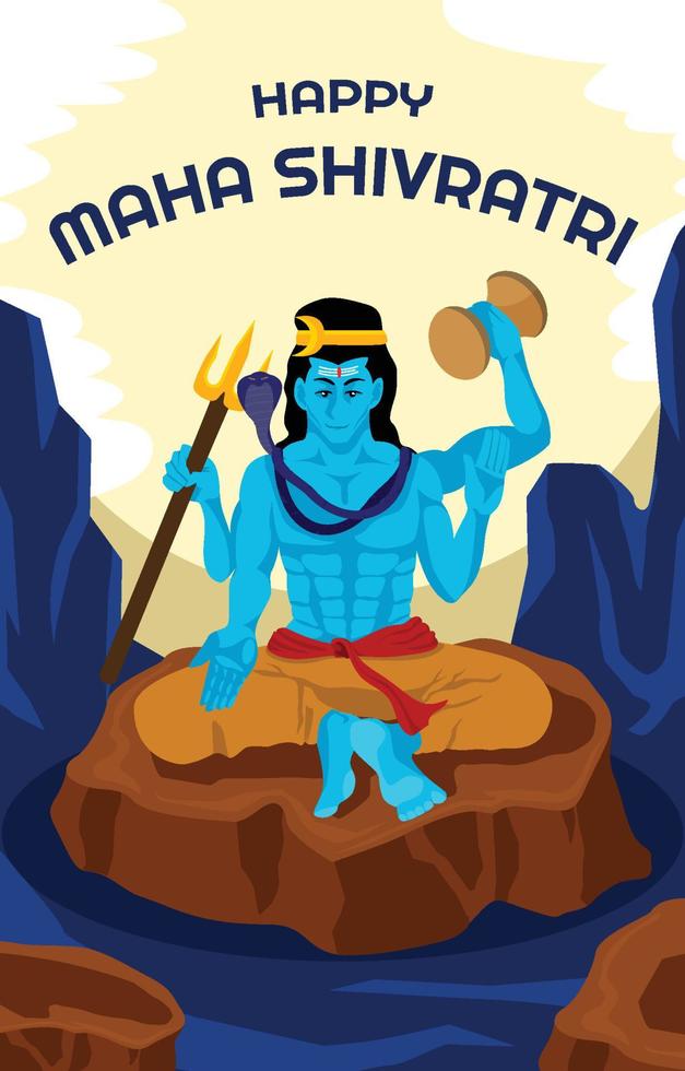 Maha Shivrati Day Concept vector