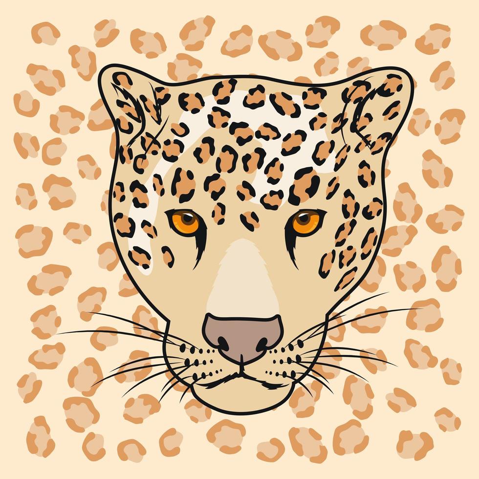 cabeza de leopardo salvaje vector