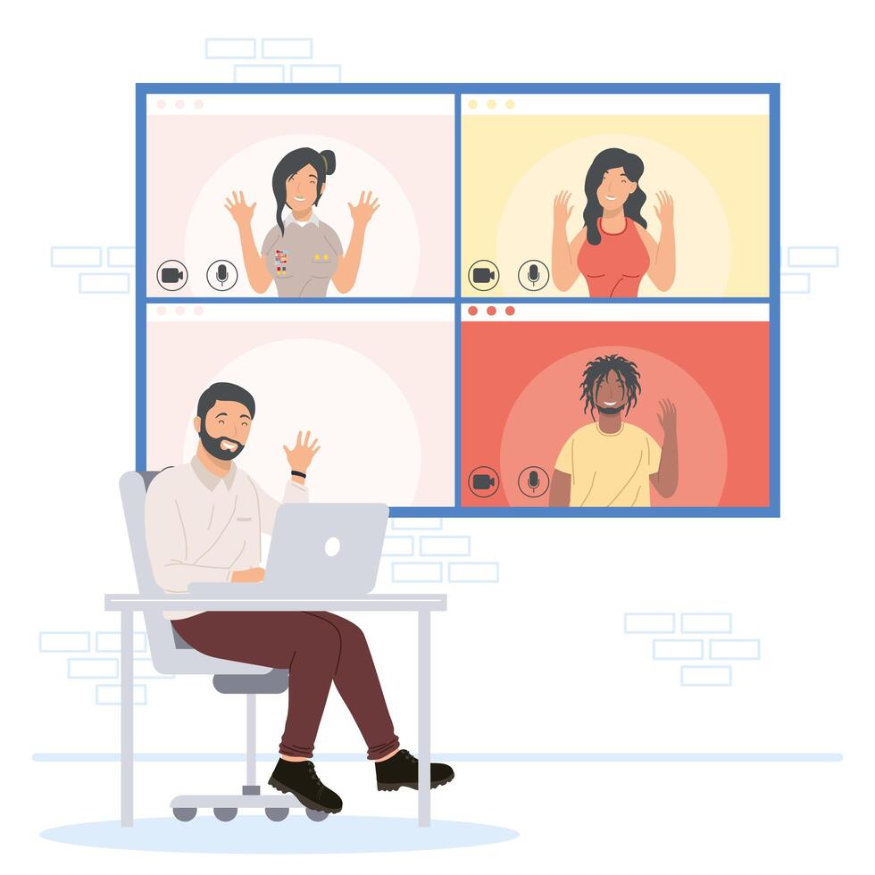 man and community vector