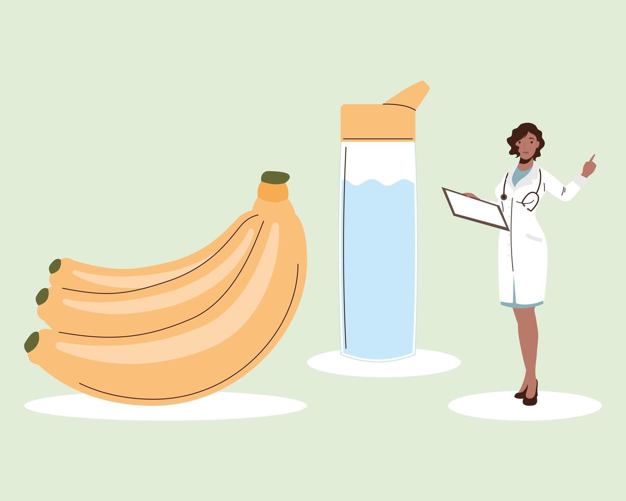 afro female doctor nutritionist vector