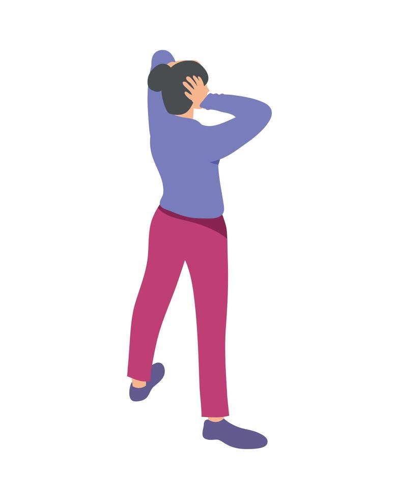 stressed woman standing vector