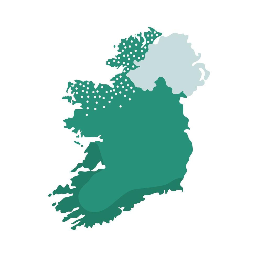 geografía del mapa de irlanda vector