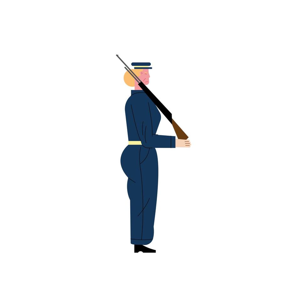 mujer veterana con rifle vector