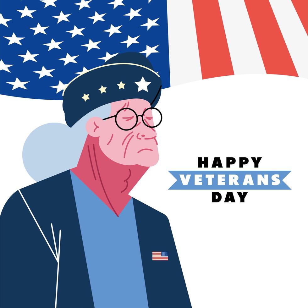 happy veterans day template vector
