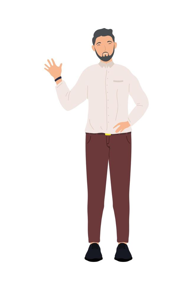 young bearded man standing vector