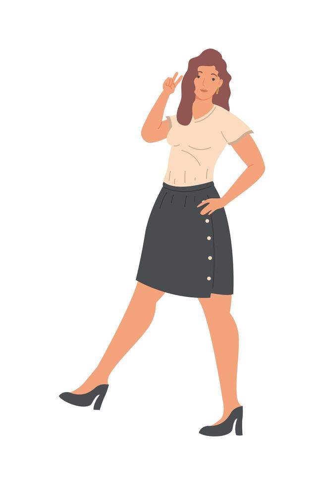 young woman posing vector