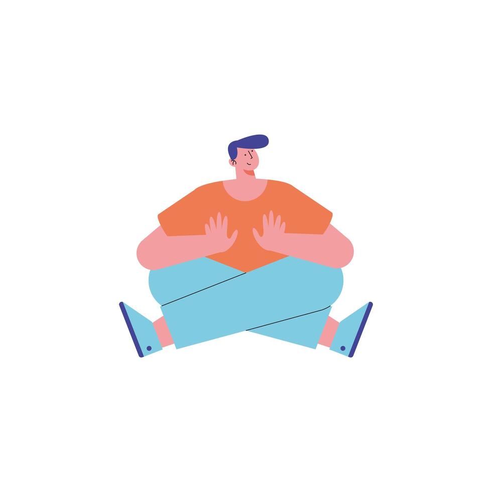 Isolated man sitting vector