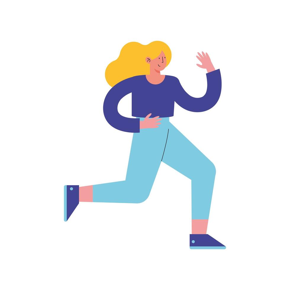 mujer corriendo diseño vector