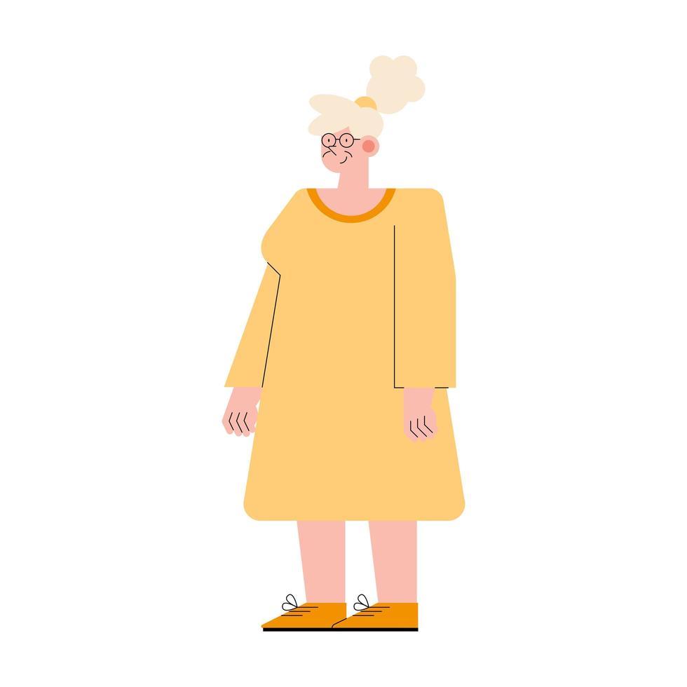 abuela feliz de pie vector
