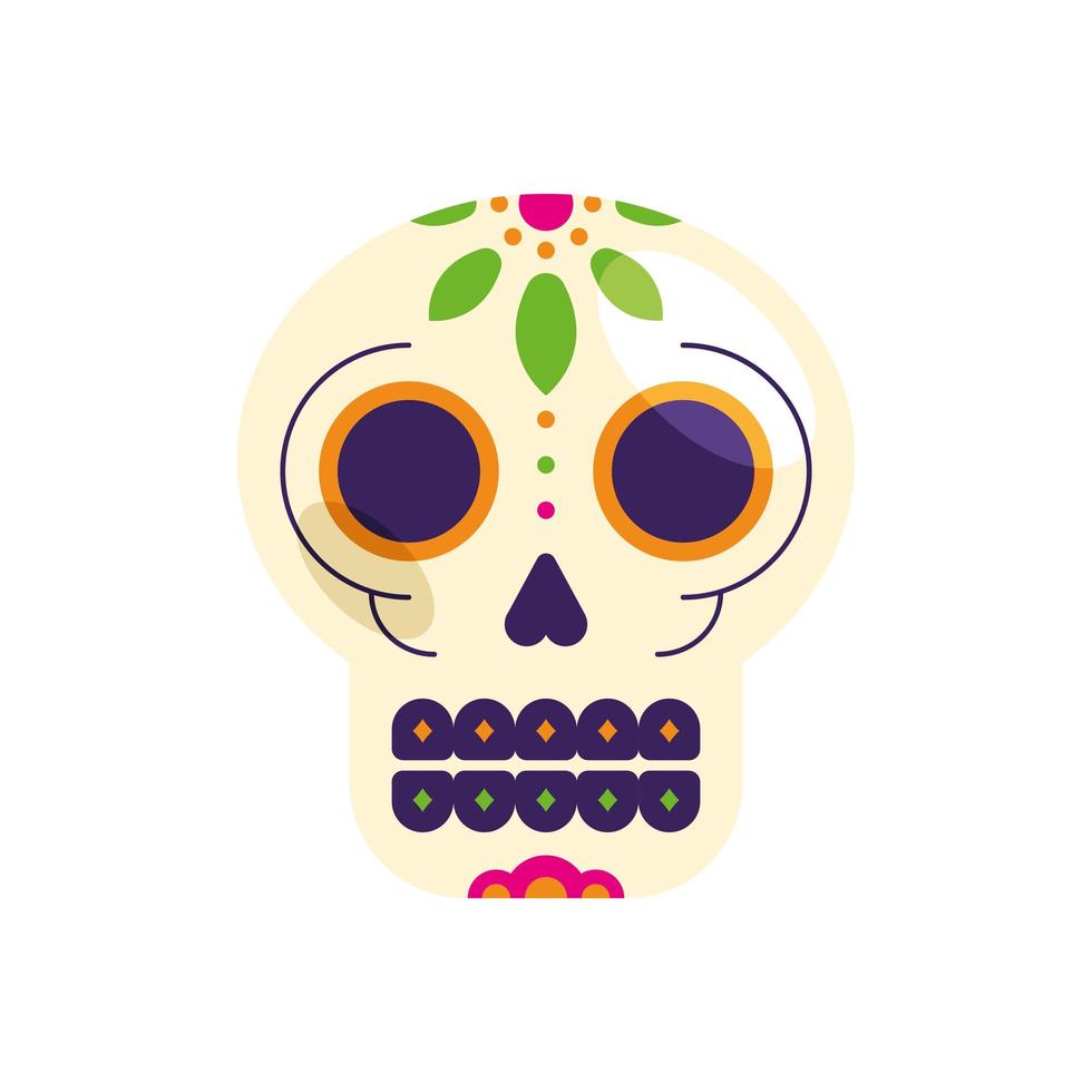 cabeza de calavera mexicana vector