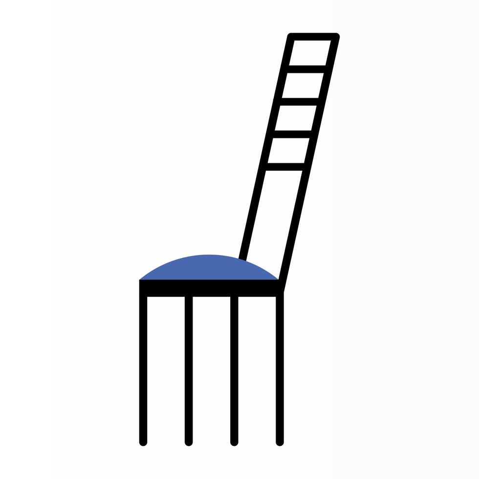 blue chair furniture vector