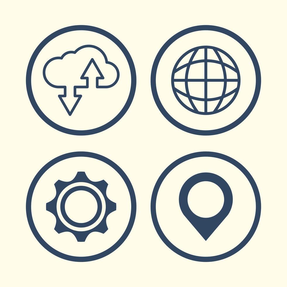 flat design gadgets technology icons vector
