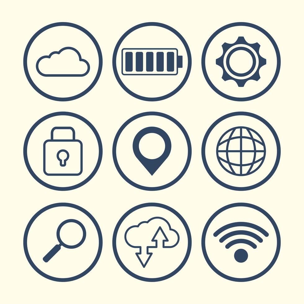 flat design gadgets technology icons vector