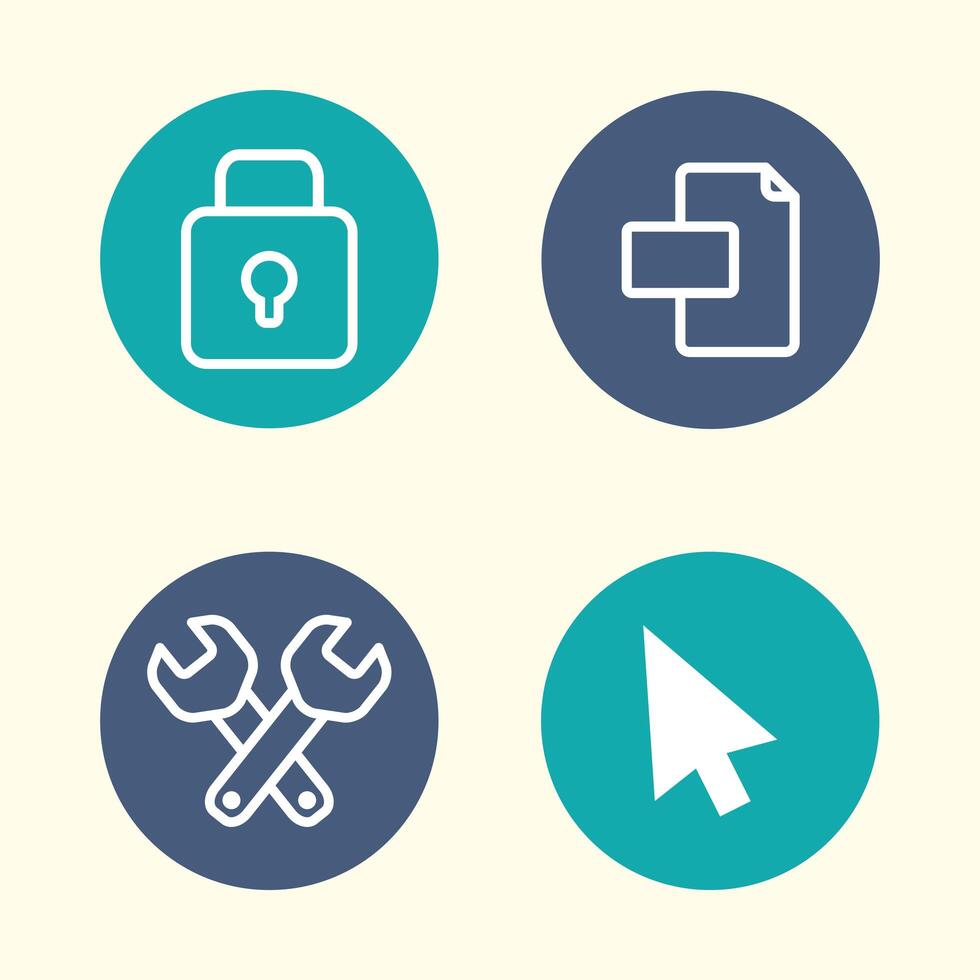 flat design gadgets technology icons vector